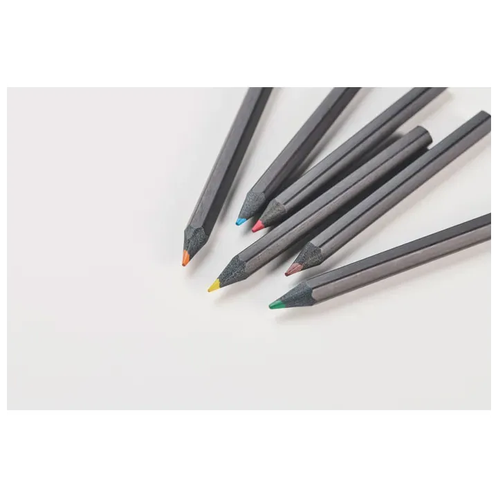 6 black colouring pencils - MO2468 (MOCN#03)